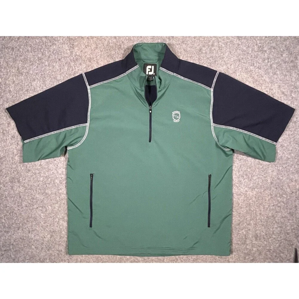 FootJoy Sport Short Sleeve Golf Windshirt PGA National Resort Green  Size XL